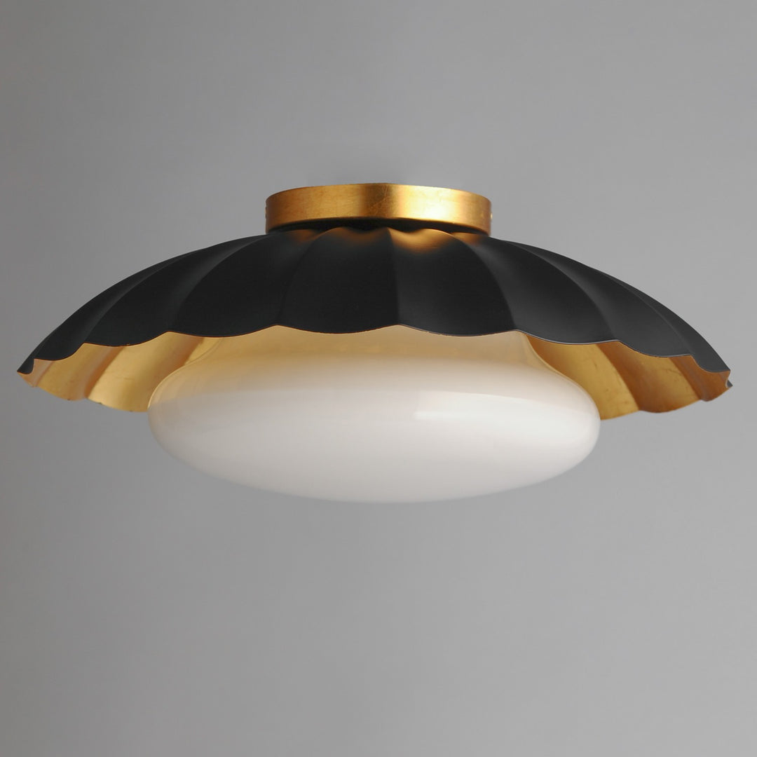 Maxim - 18059BKGL - One Light Flush Mount - Primrose - Black / Gold Leaf