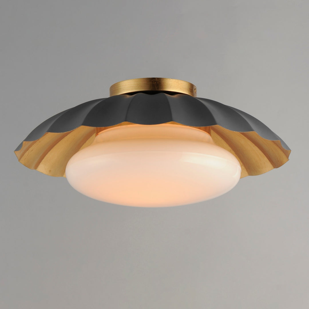 Maxim - 18059DGGL - One Light Flush Mount - Primrose - Dark Grey / Gold Leaf