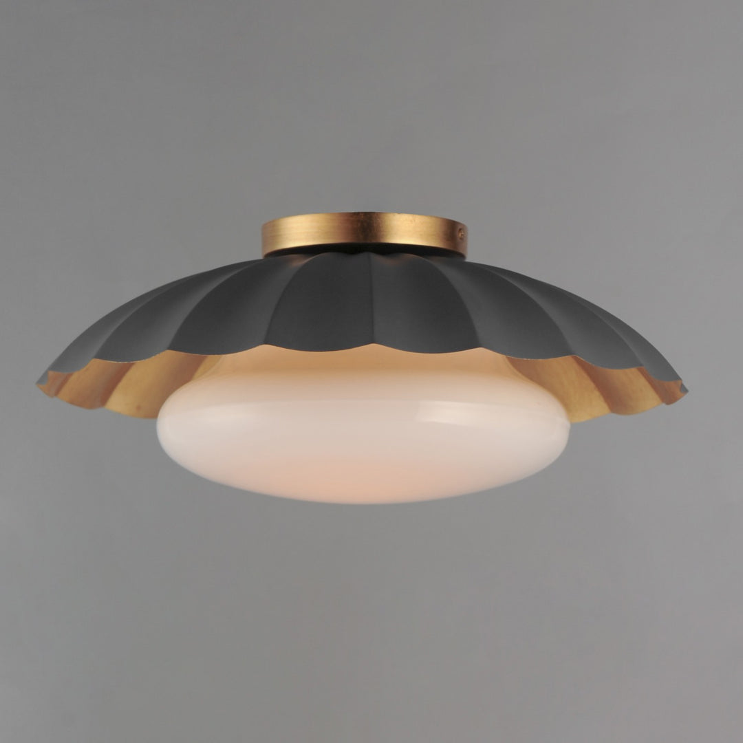 Maxim - 18059DGGL - One Light Flush Mount - Primrose - Dark Grey / Gold Leaf