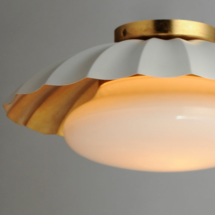 Maxim - 18059MWGL - One Light Flush Mount - Primrose - Matte White / Gold Leaf