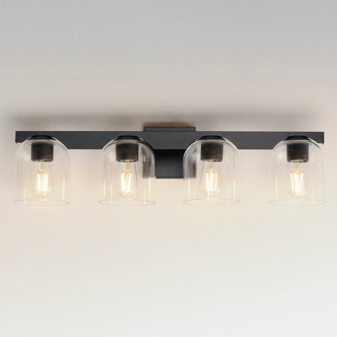 Maxim - 21234CLBK - Four Light Bath Vanity - Scoop - Black