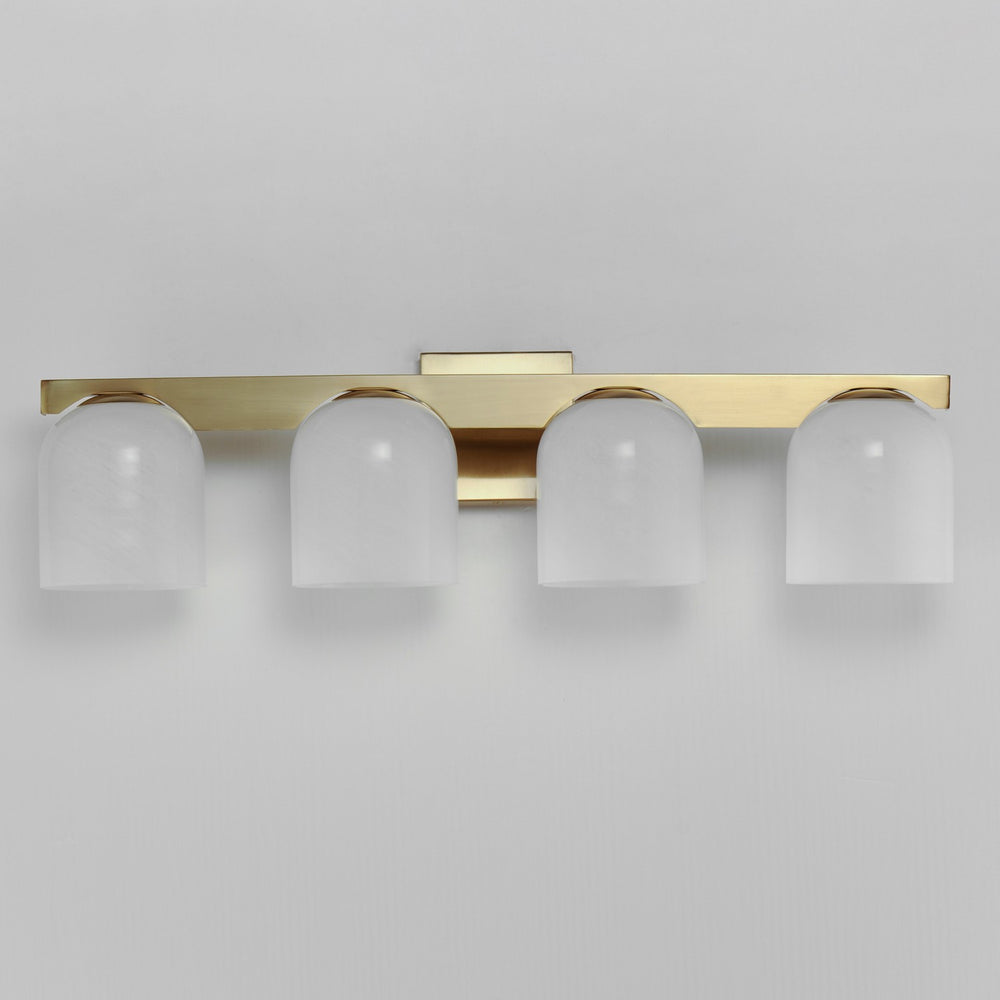 Maxim - 21234MRNAB - Four Light Bath Vanity - Scoop - Natural Aged Brass