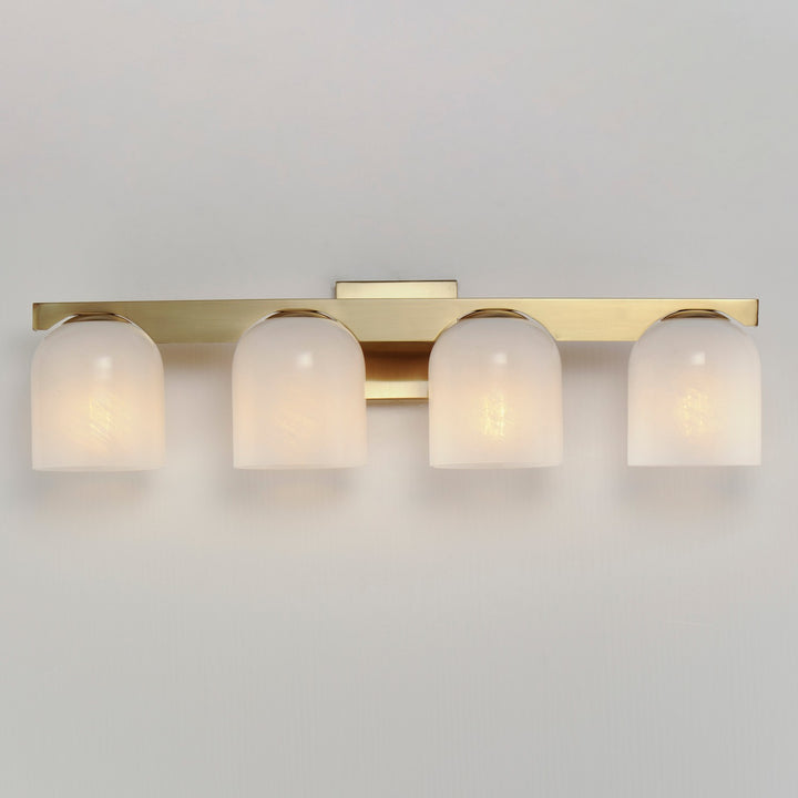 Maxim - 21234MRNAB - Four Light Bath Vanity - Scoop - Natural Aged Brass