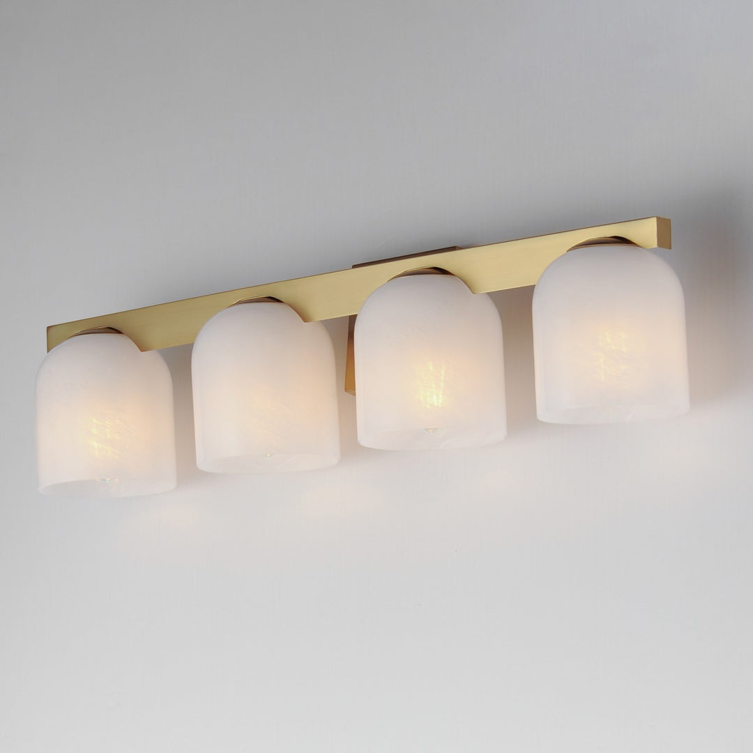 Maxim - 21234MRNAB - Four Light Bath Vanity - Scoop - Natural Aged Brass