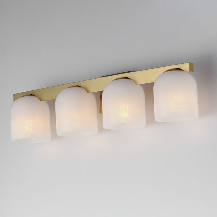 Maxim - 21234MRNAB - Four Light Bath Vanity - Scoop - Natural Aged Brass