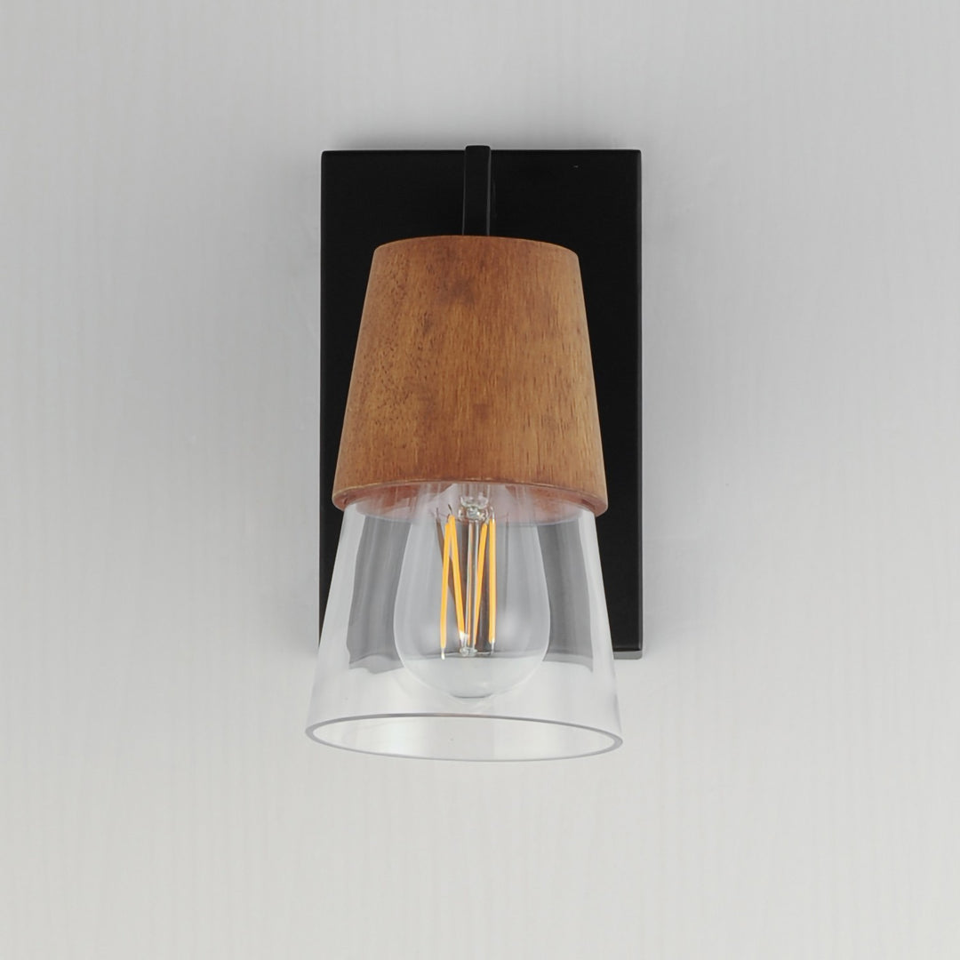Maxim - 21621CLWNBK - One Light Bath Vanity - Carpenter - Walnut / Black