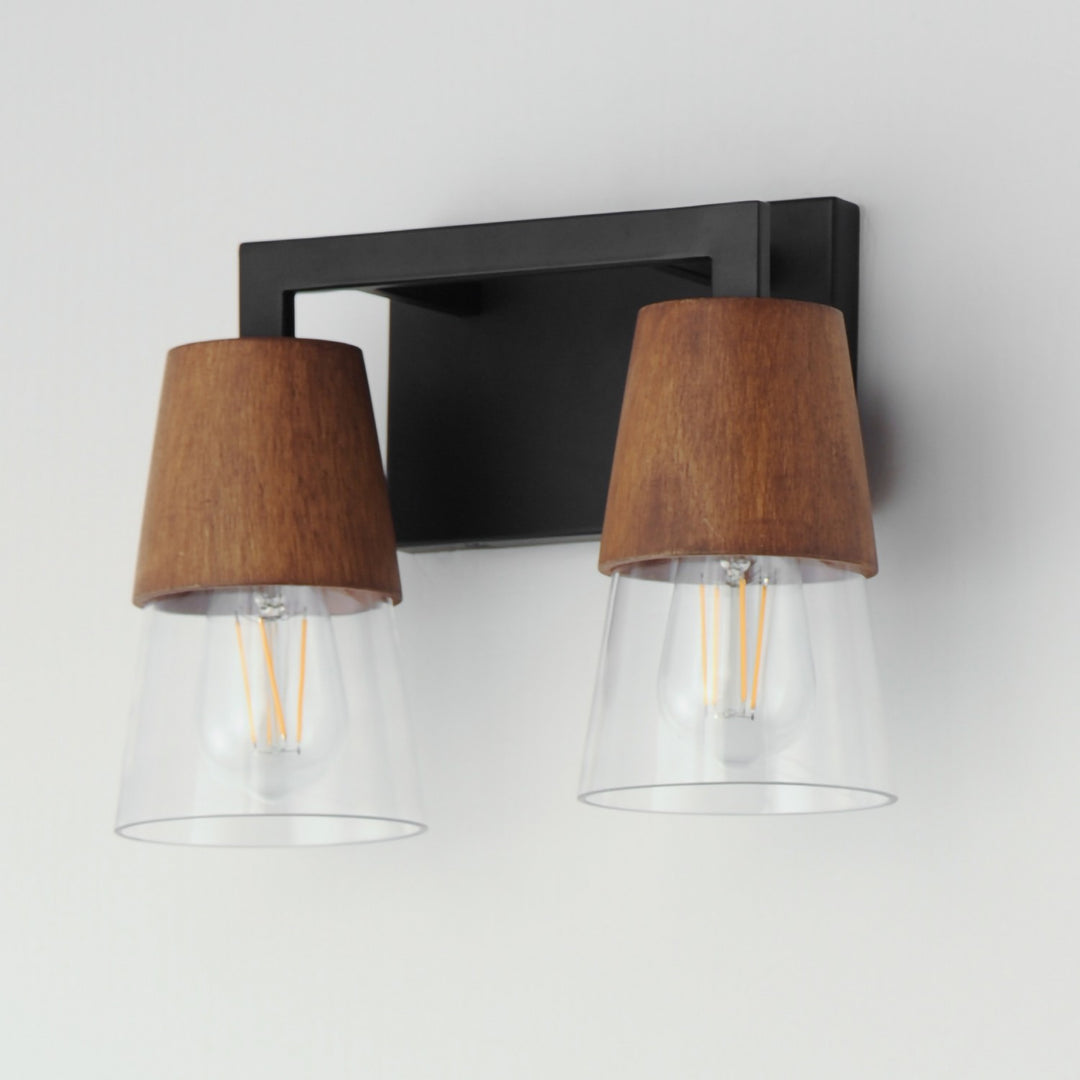 Maxim - 21622CLWNBK - Two Light Bath Vanity - Carpenter - Walnut / Black