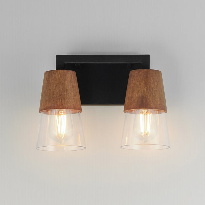 Maxim - 21622CLWNBK - Two Light Bath Vanity - Carpenter - Walnut / Black