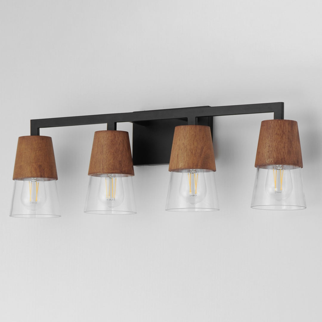 Maxim - 21624CLWNBK - Four Light Bath Vanity - Carpenter - Walnut / Black