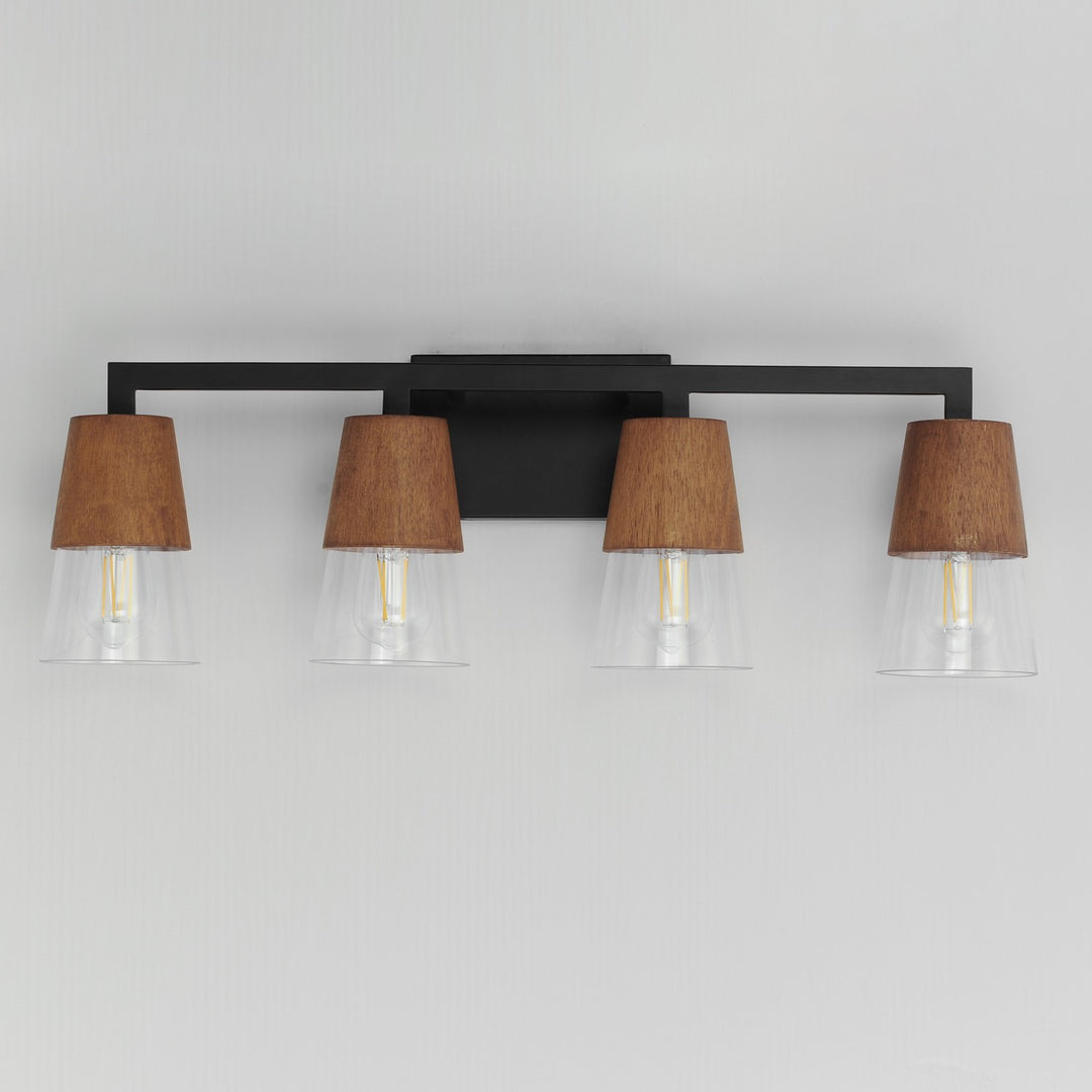 Maxim - 21624CLWNBK - Four Light Bath Vanity - Carpenter - Walnut / Black