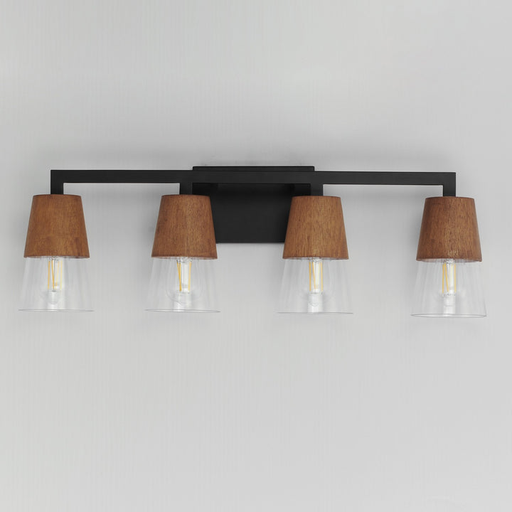 Maxim - 21624CLWNBK - Four Light Bath Vanity - Carpenter - Walnut / Black