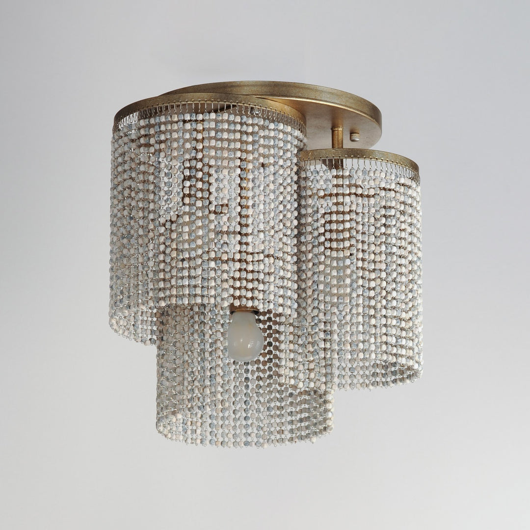 Maxim - 22463WWDGS - Three Light Flush Mount - Fontaine - Golden Silver