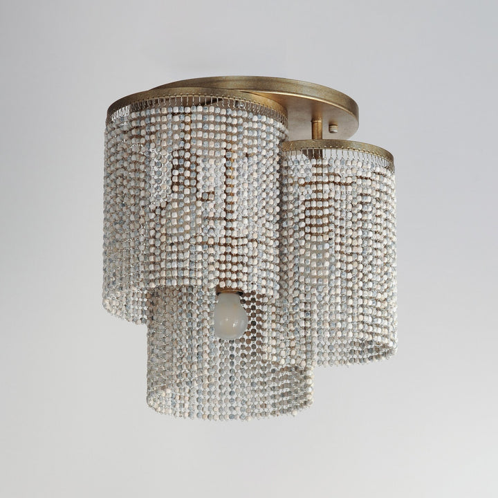 Maxim - 22463WWDGS - Three Light Flush Mount - Fontaine - Golden Silver
