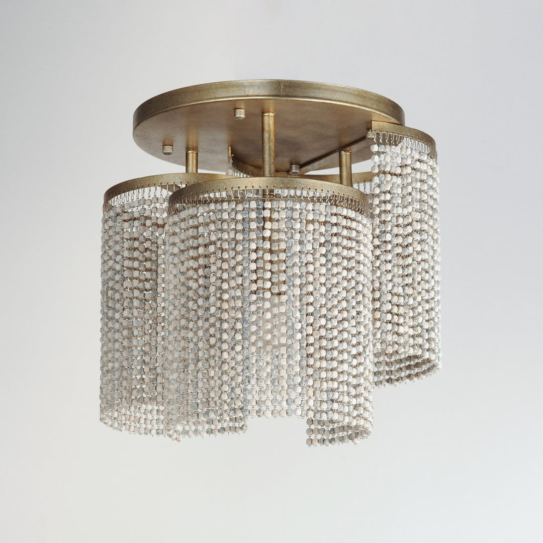 Maxim - 22463WWDGS - Three Light Flush Mount - Fontaine - Golden Silver