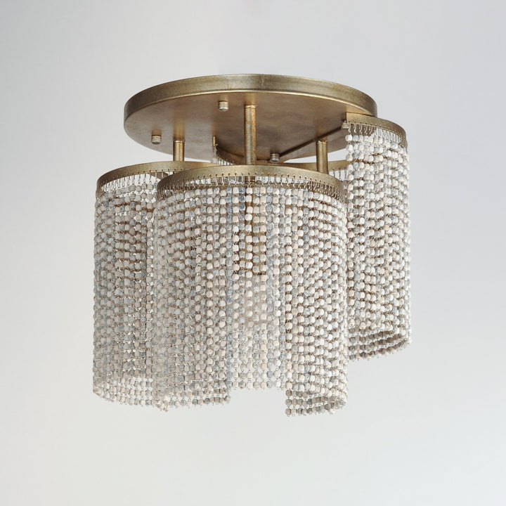 Maxim - 22463WWDGS - Three Light Flush Mount - Fontaine - Golden Silver