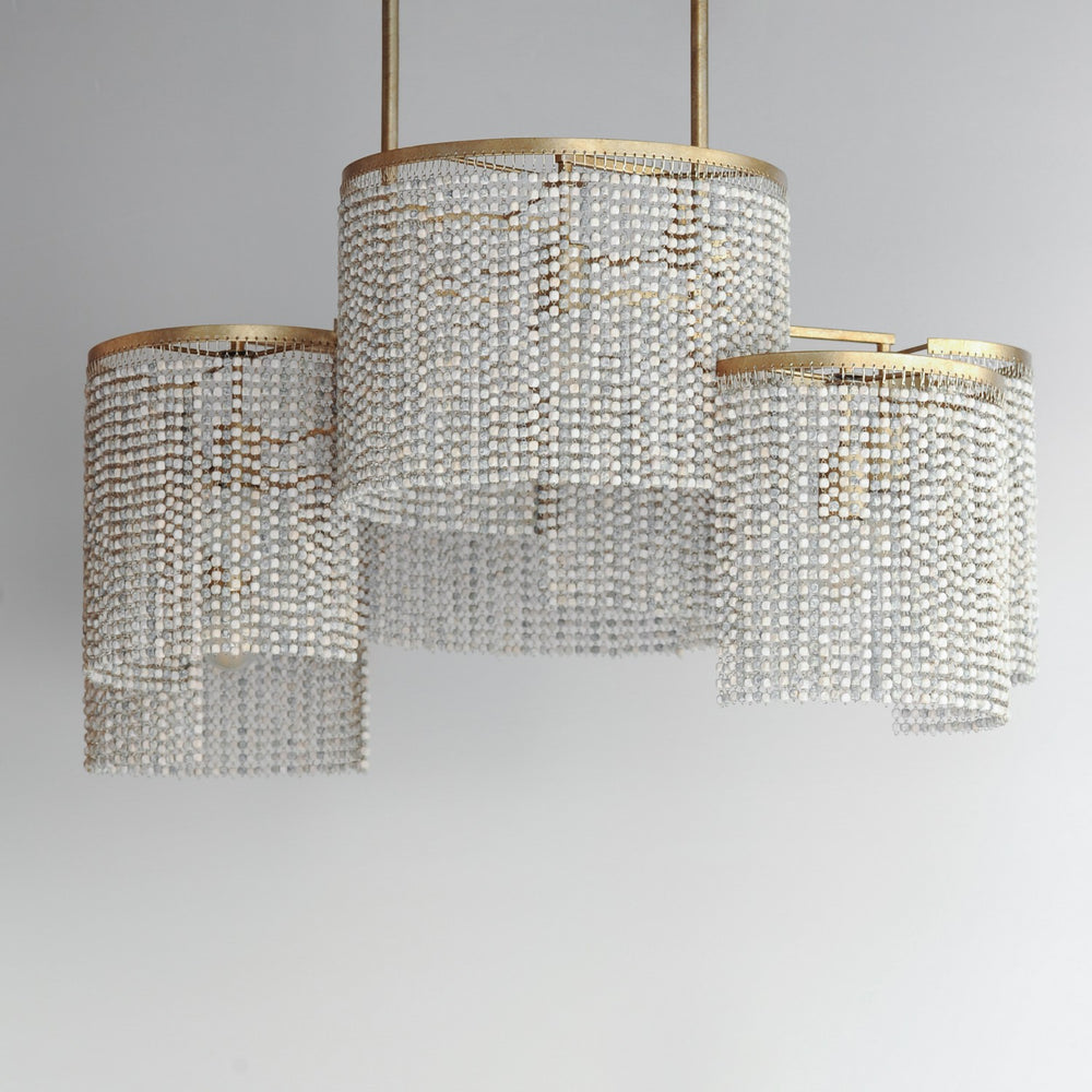 Maxim - 22466WWDGS - Six Light Linear Pendant - Fontaine - Golden Silver