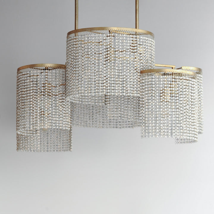 Maxim - 22466WWDGS - Six Light Linear Pendant - Fontaine - Golden Silver