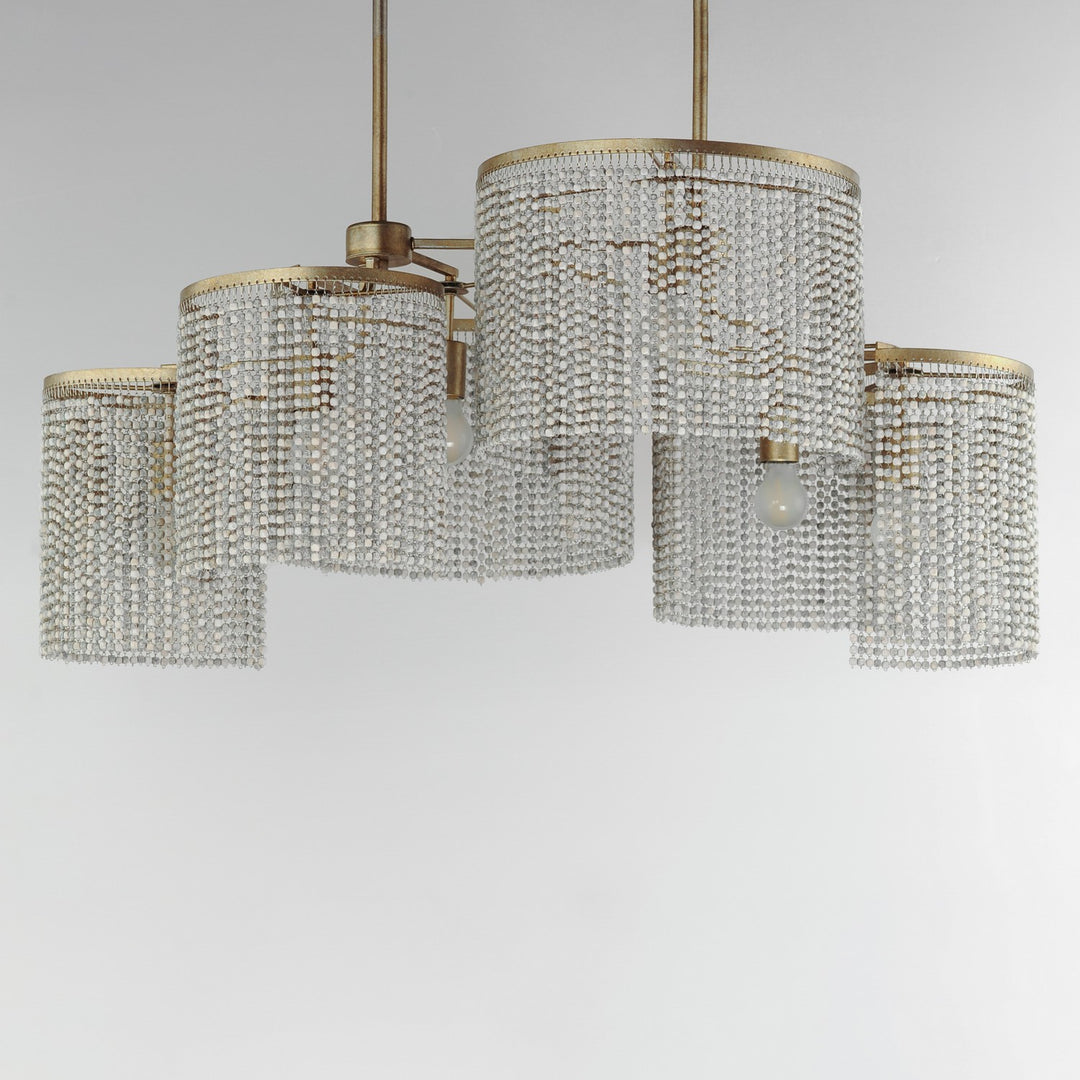 Maxim - 22466WWDGS - Six Light Linear Pendant - Fontaine - Golden Silver