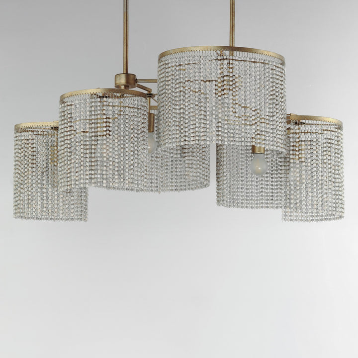 Maxim - 22466WWDGS - Six Light Linear Pendant - Fontaine - Golden Silver