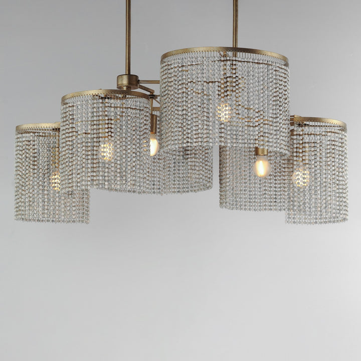 Maxim - 22466WWDGS - Six Light Linear Pendant - Fontaine - Golden Silver