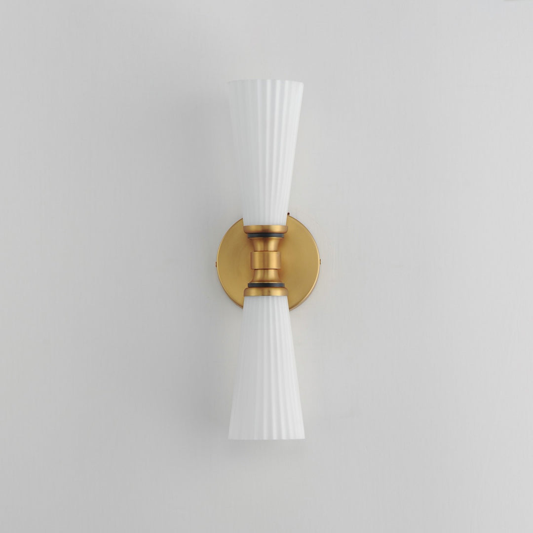 Maxim - 24822SWBKNAB - Two Light Wall Sconce - Krevat - Black / Natural Aged Brass