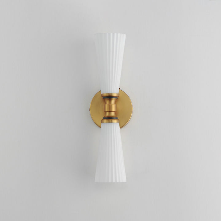 Maxim - 24822SWBKNAB - Two Light Wall Sconce - Krevat - Black / Natural Aged Brass