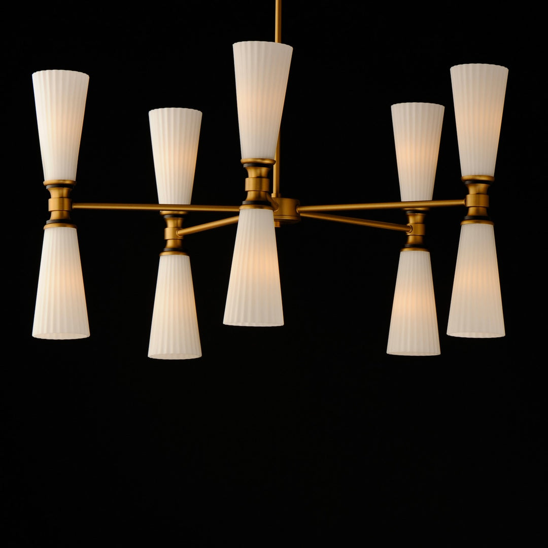 Maxim - 24825SWBKNAB - Ten Light Chandelier - Krevat - Black / Natural Aged Brass