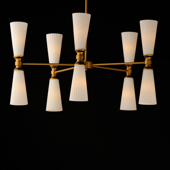 Maxim - 24825SWBKNAB - Ten Light Chandelier - Krevat - Black / Natural Aged Brass
