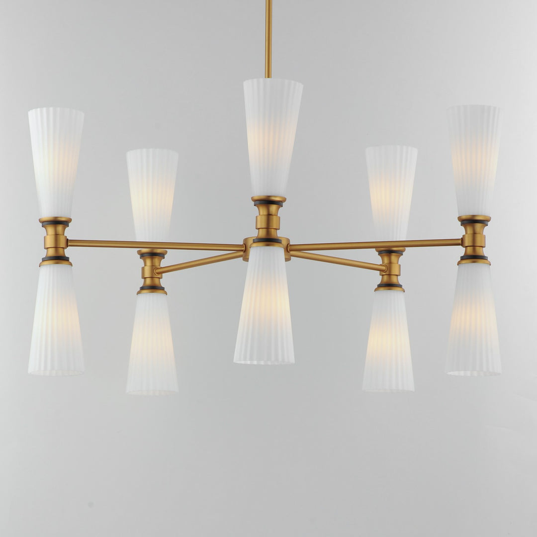 Maxim - 24825SWBKNAB - Ten Light Chandelier - Krevat - Black / Natural Aged Brass