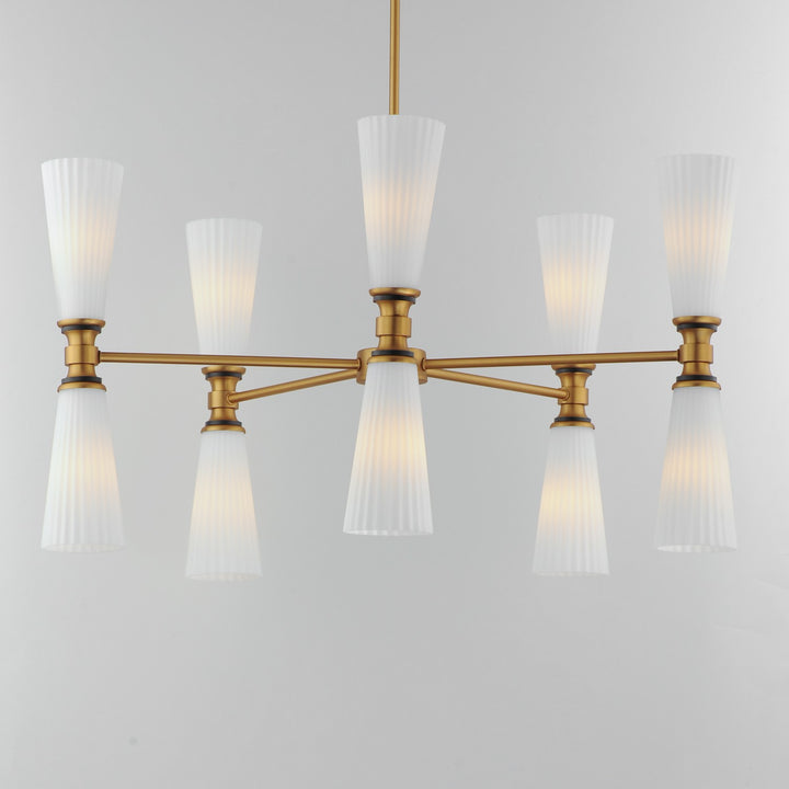 Maxim - 24825SWBKNAB - Ten Light Chandelier - Krevat - Black / Natural Aged Brass