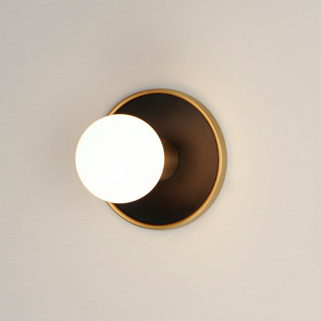 Maxim - 26091BKNAB - One Light Wall Sconce - Hollywood - Black / Natural Aged Brass