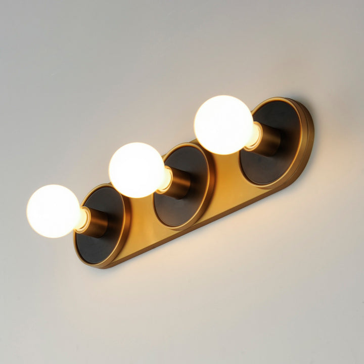 Maxim - 26093BKNAB/BUL - LED Wall Sconce - Hollywood - Black / Natural Aged Brass