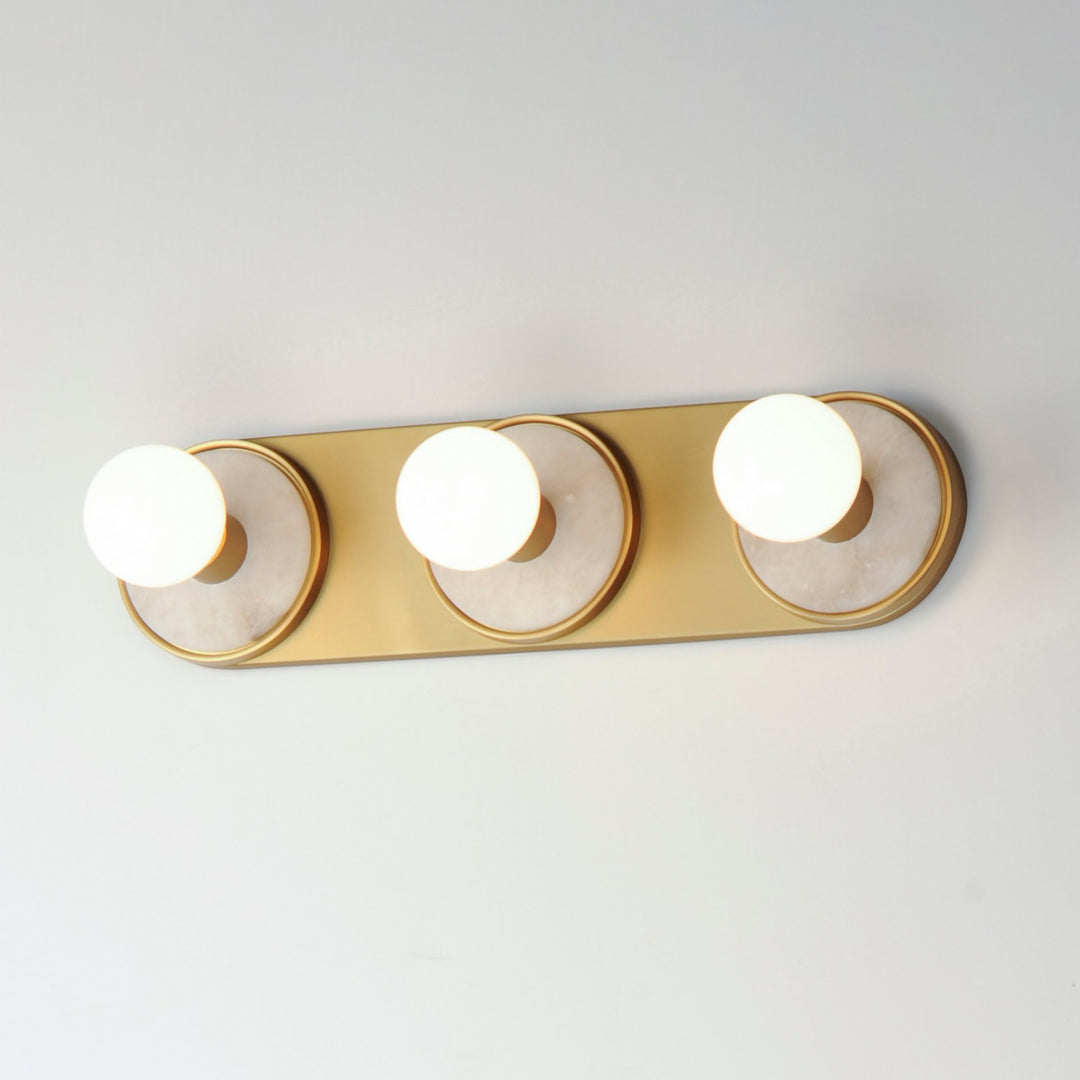 Maxim - 26093WANAB/BUL - LED Wall Sconce - Hollywood - Whit Alabaster / Natural Aged Brass