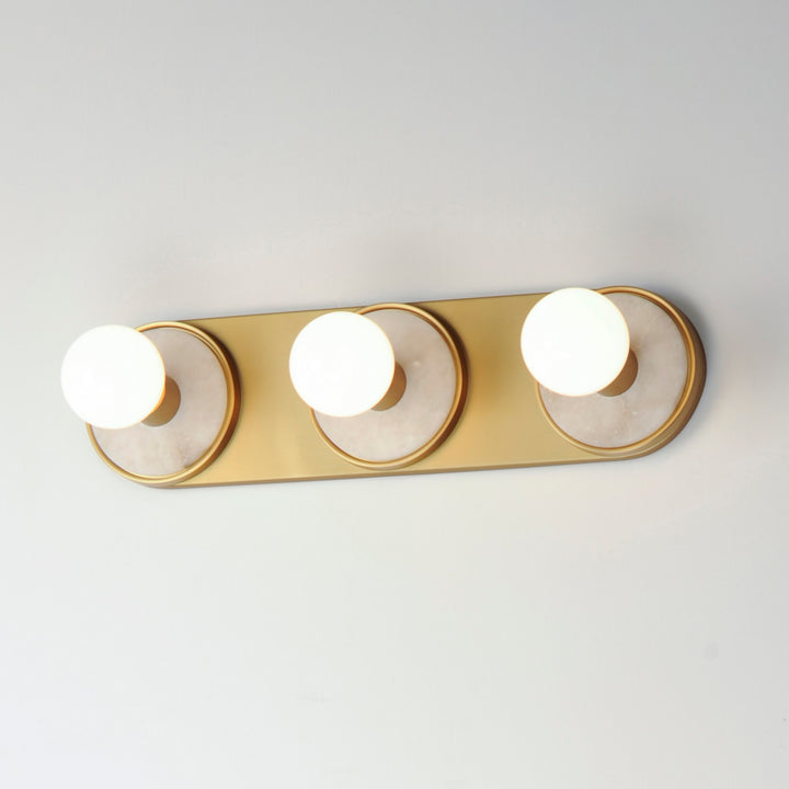 Maxim - 26093WANAB/BUL - LED Wall Sconce - Hollywood - Whit Alabaster / Natural Aged Brass