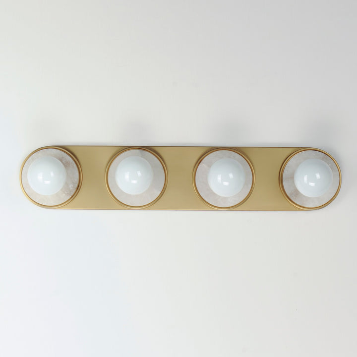 Maxim - 26094WANAB - Four Light Wall Sconce - Hollywood - Whit Alabaster / Natural Aged Brass