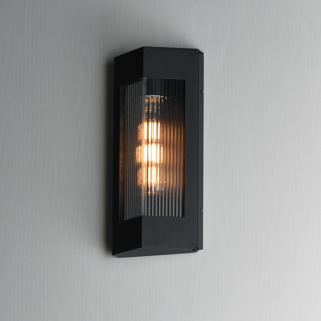 Maxim - 30761CRBKAB - One Light Outdoor Wall Sconce - Triform - Black / Antique Brass