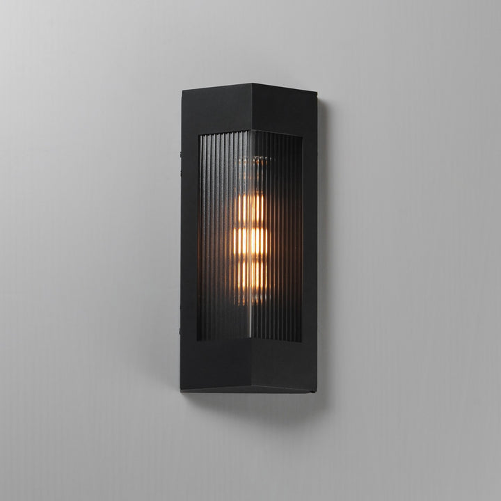 Maxim - 30761CRBKAB - One Light Outdoor Wall Sconce - Triform - Black / Antique Brass