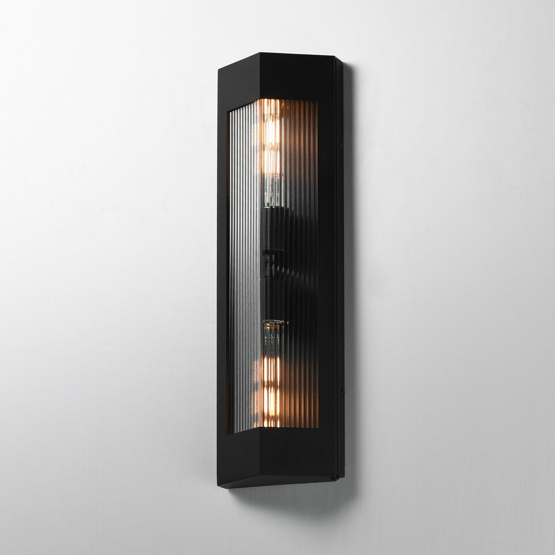 Maxim - 30762CRBKAB - Two Light Outdoor Wall Sconce - Triform - Black / Antique Brass