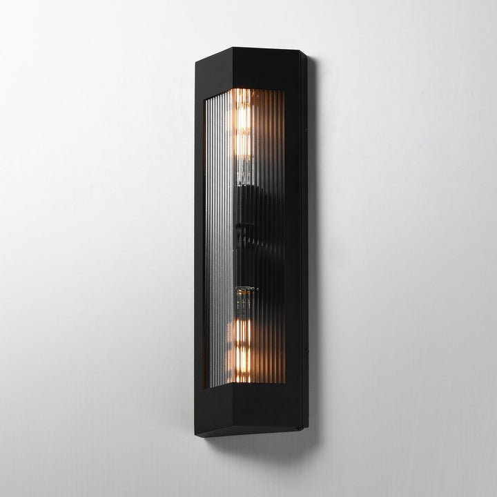 Maxim - 30762CRBKAB - Two Light Outdoor Wall Sconce - Triform - Black / Antique Brass