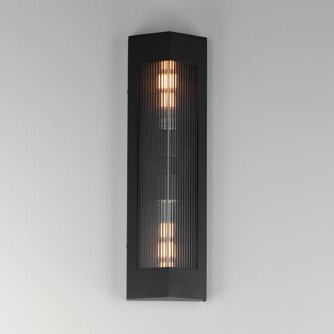Maxim - 30762CRBKAB - Two Light Outdoor Wall Sconce - Triform - Black / Antique Brass