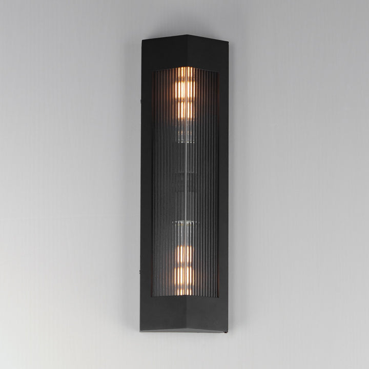 Maxim - 30762CRBKAB - Two Light Outdoor Wall Sconce - Triform - Black / Antique Brass
