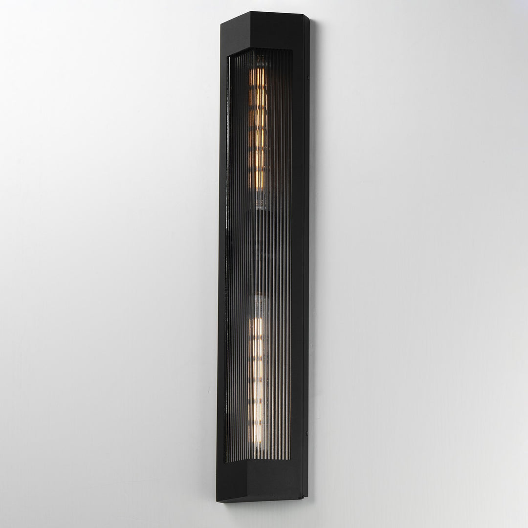 Maxim - 30763CRBKAB - Two Light Outdoor Wall Sconce - Triform - Black / Antique Brass