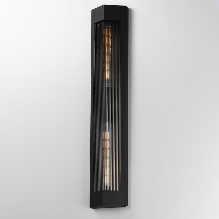 Maxim - 30763CRBKAB - Two Light Outdoor Wall Sconce - Triform - Black / Antique Brass