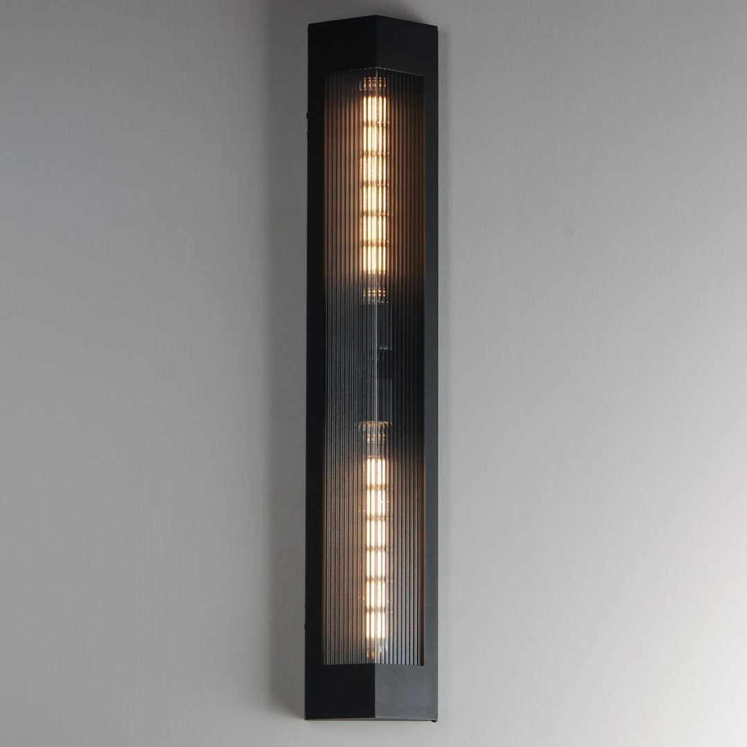 Maxim - 30763CRBKAB - Two Light Outdoor Wall Sconce - Triform - Black / Antique Brass