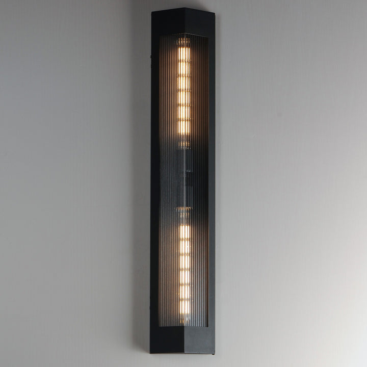 Maxim - 30763CRBKAB - Two Light Outdoor Wall Sconce - Triform - Black / Antique Brass