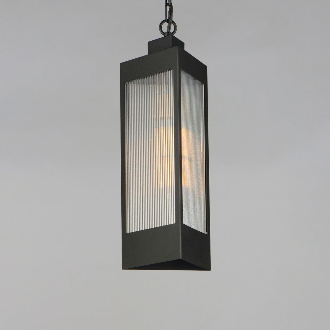 Maxim - 30764CRBKAB - One Light Outdoor Pendant - Triform - Black / Antique Brass