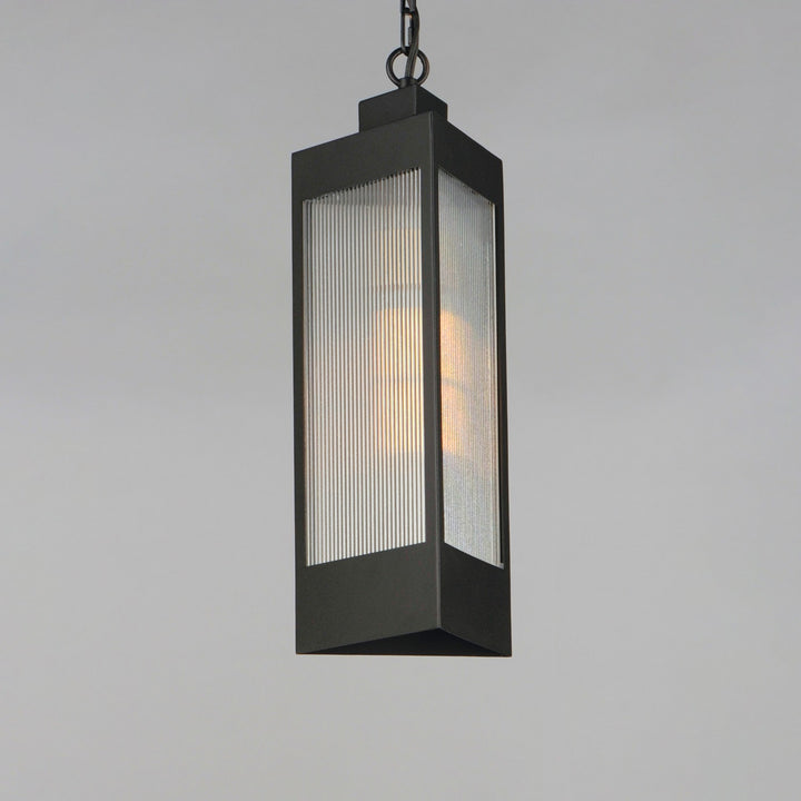 Maxim - 30764CRBKAB - One Light Outdoor Pendant - Triform - Black / Antique Brass