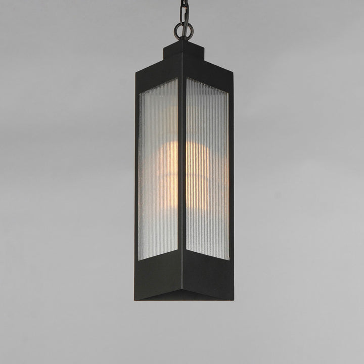 Maxim - 30764CRBKAB - One Light Outdoor Pendant - Triform - Black / Antique Brass