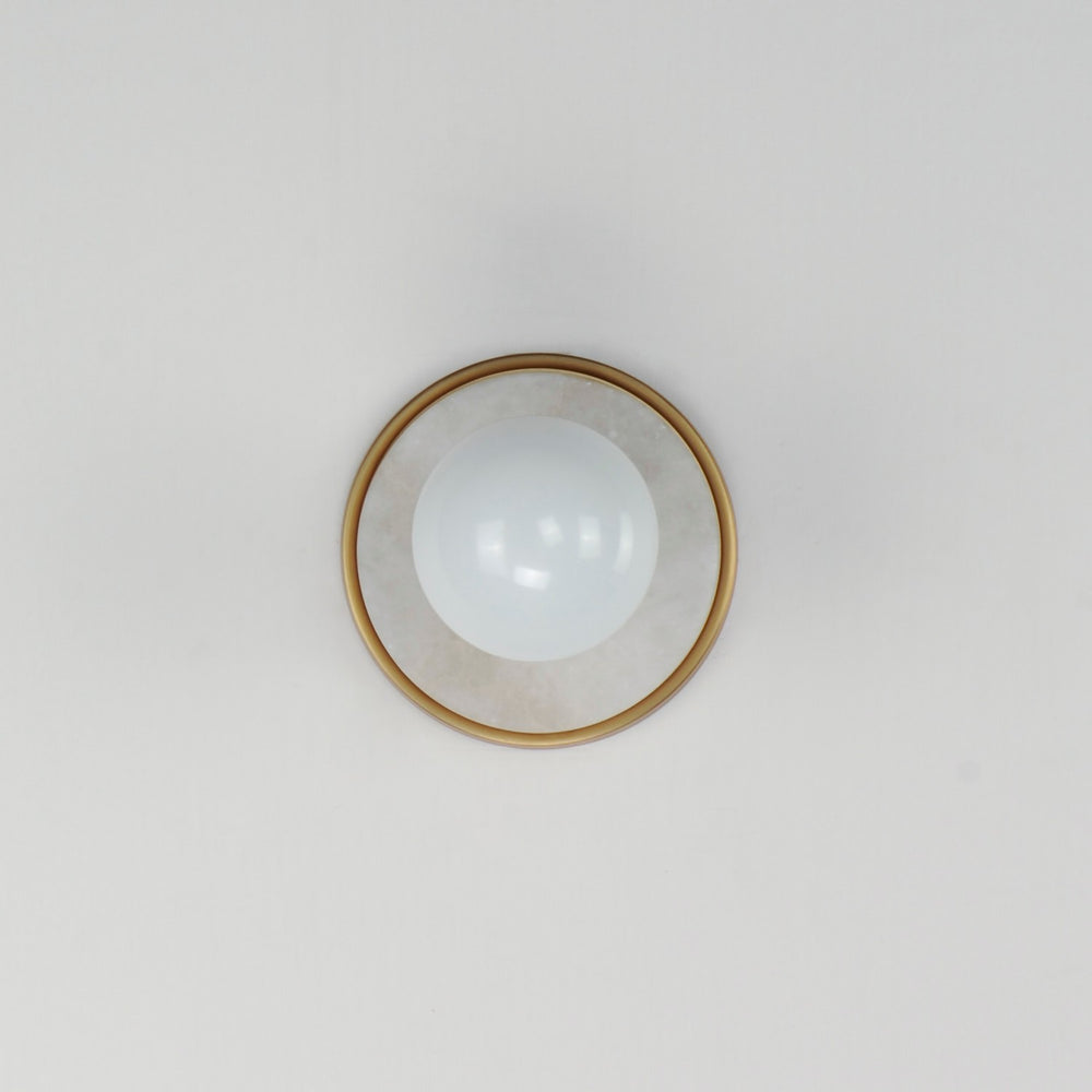 Maxim - 26091WANAB - One Light Wall Sconce - Hollywood - Whit Alabaster / Natural Aged Brass