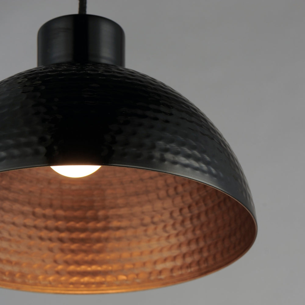 Maxim - 35144BKACP - One Light Pendant - Rockport - Black / Antique Copper